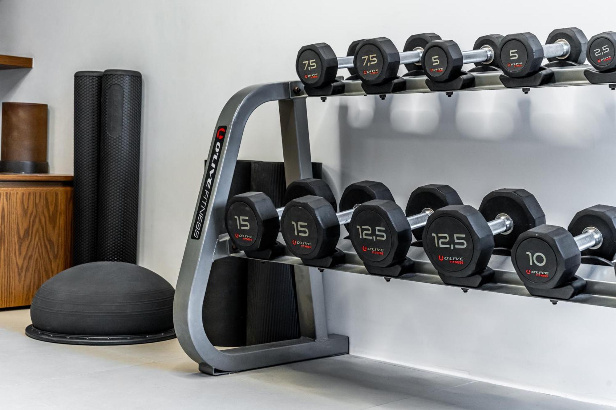 Orama Hotel & Spa Фира Екстериор снимка Dumbbells on a rack